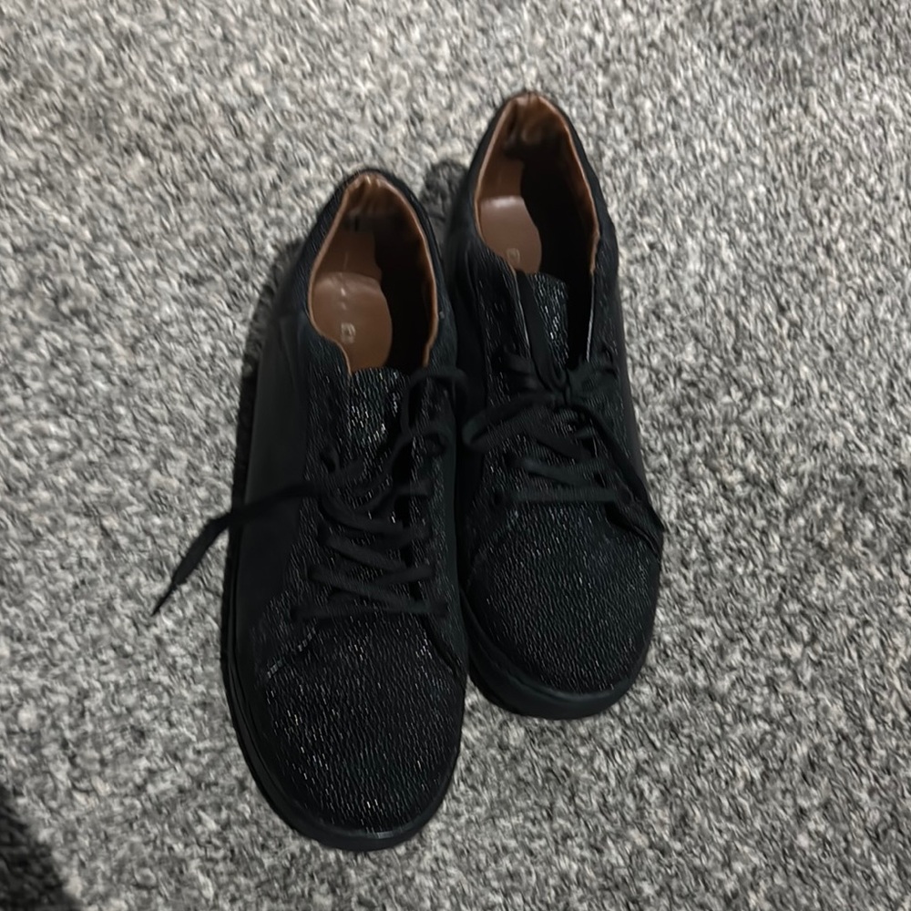 Black Textured Sneakers